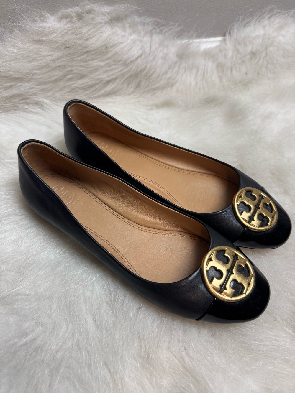 Tory Burch Chelsea Cap Toe Leather Ballet Flats 6 - Picture 7 of 12